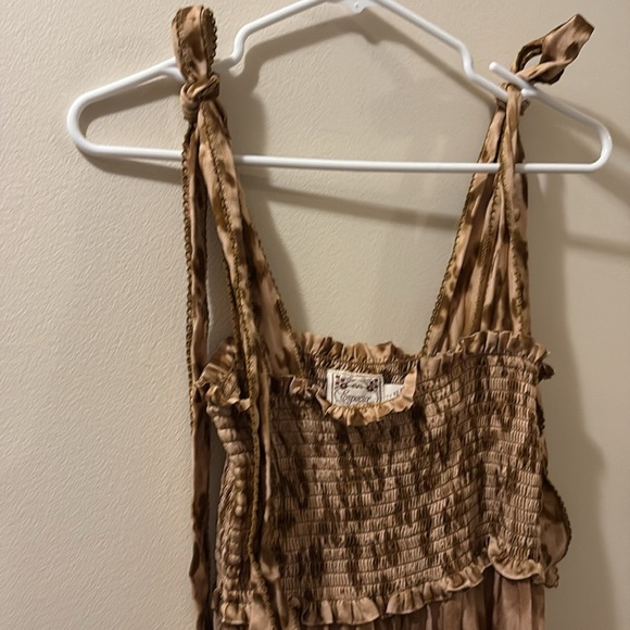 Especia - Anthropologie - Elegant Brown Maxi Dress - large - tie straps - Picture 3 of 7